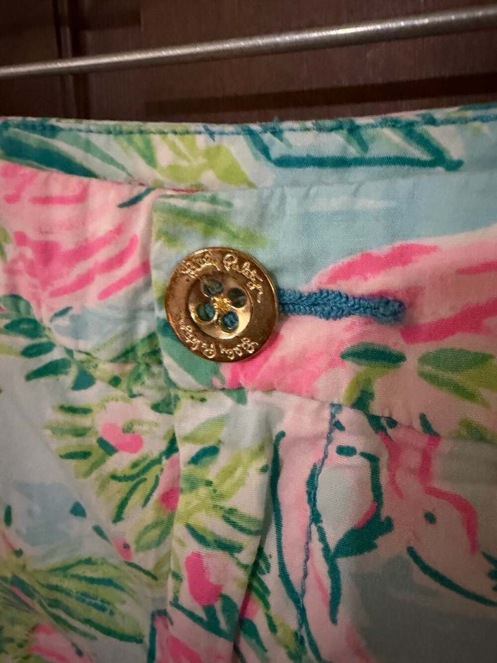 Lilly Pulitzer Flamingo Print Scalloped Hem Shorts Size 12 - Picture 2 of 7
